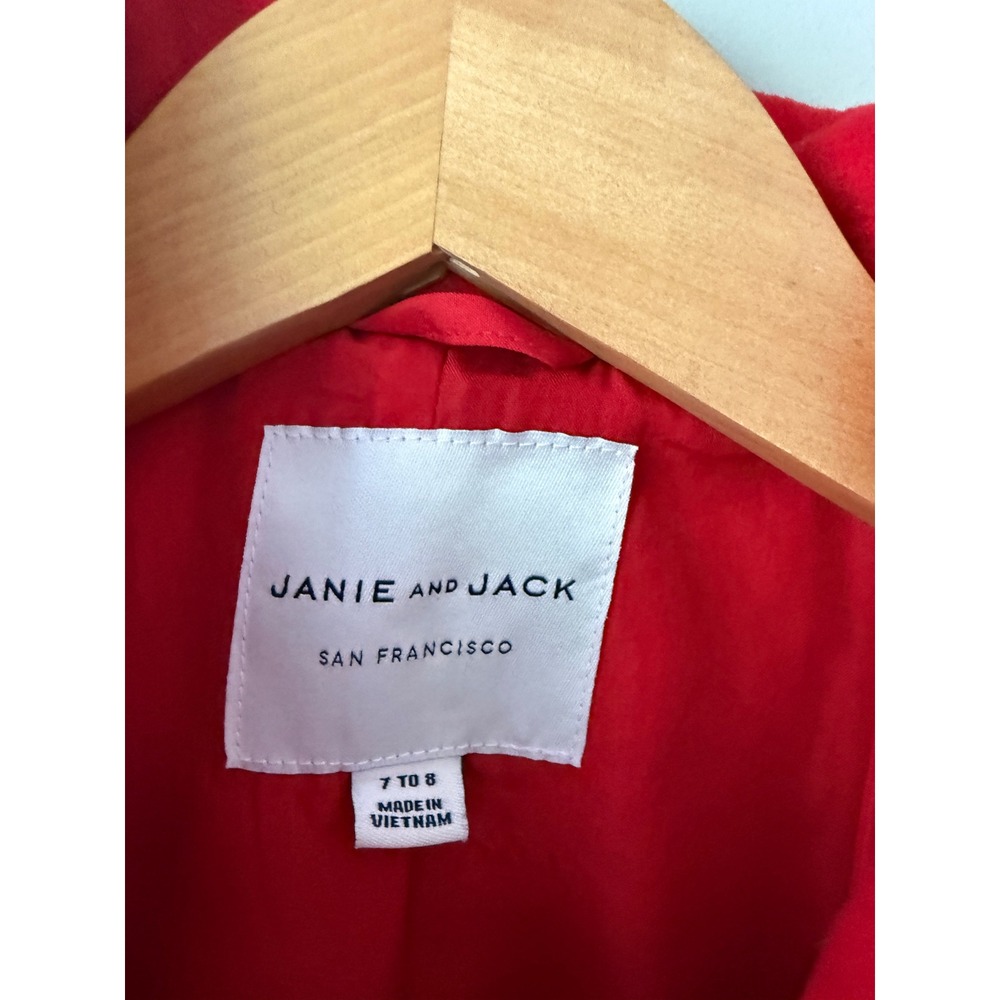 Janie and Jack Girls balloon sleeve Coat Size 7-8 Bradbury Red Wool Blend - Picture 2 of 8